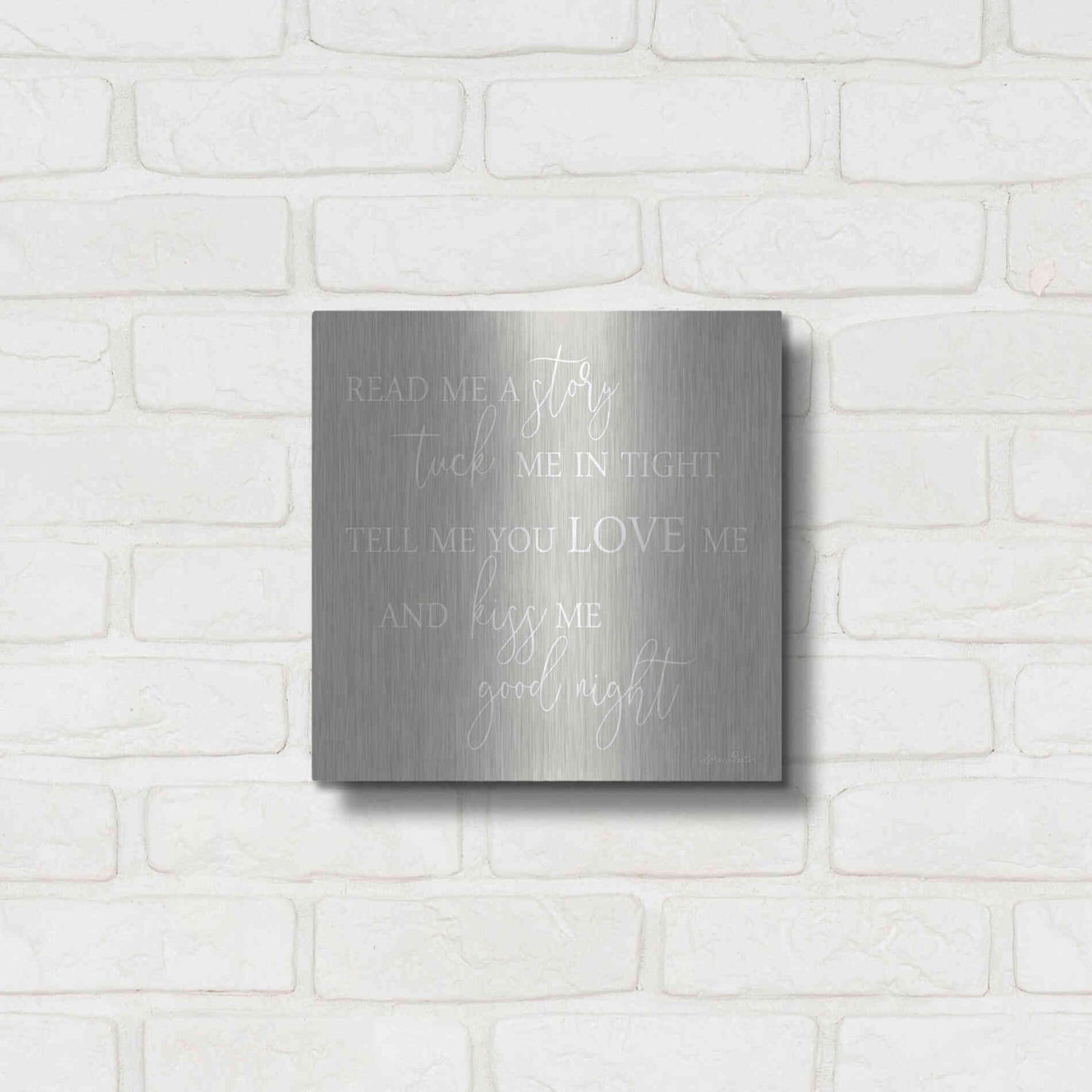 Luxe Metal Art 'Read Me a Story' by Lori Deiter, Metal Wall Art,12x12