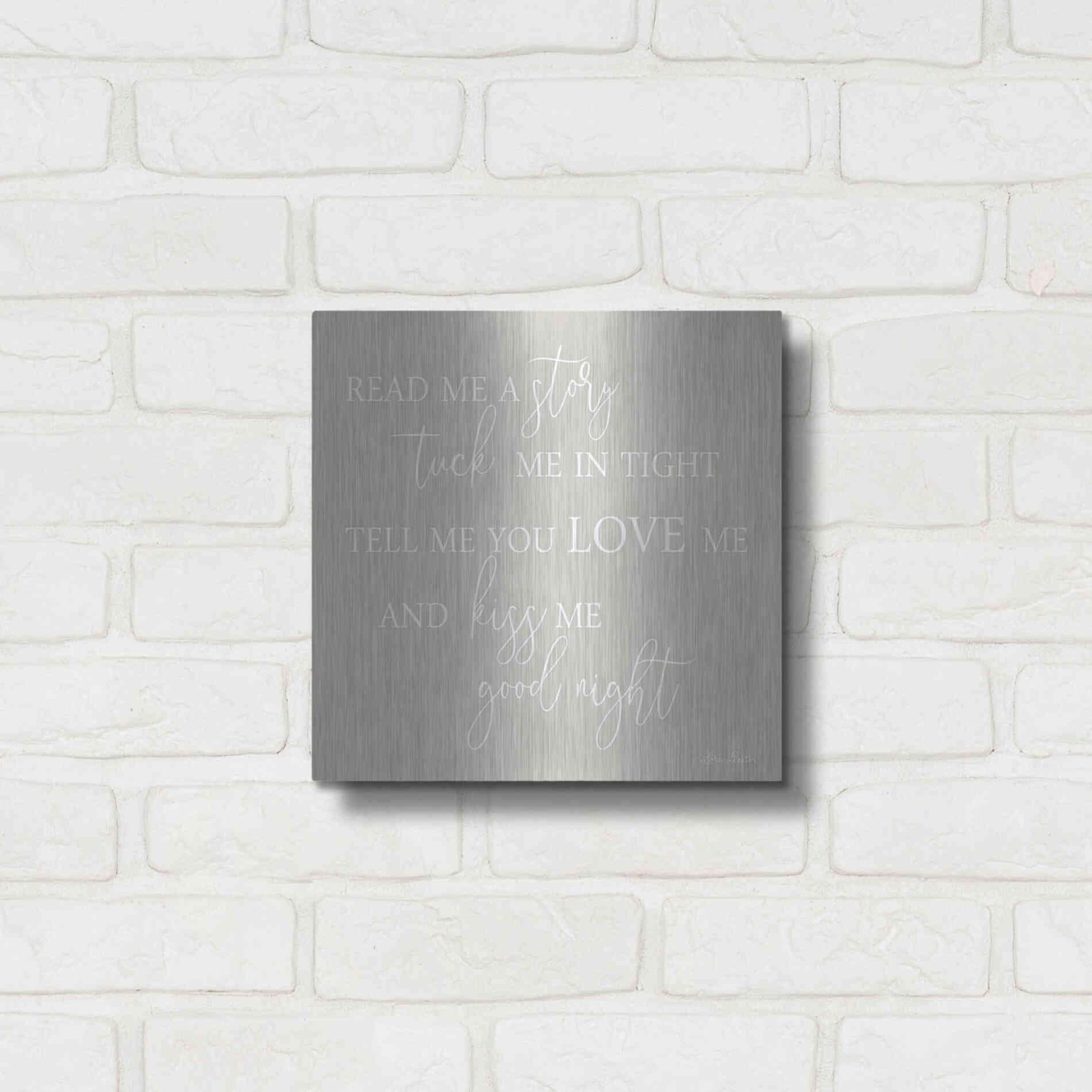 Luxe Metal Art 'Read Me a Story' by Lori Deiter, Metal Wall Art,12x12