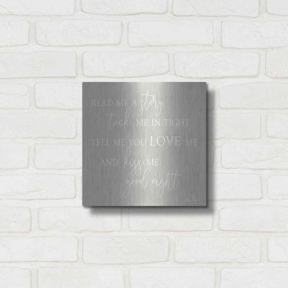 Luxe Metal Art 'Read Me a Story' by Lori Deiter, Metal Wall Art,12x12