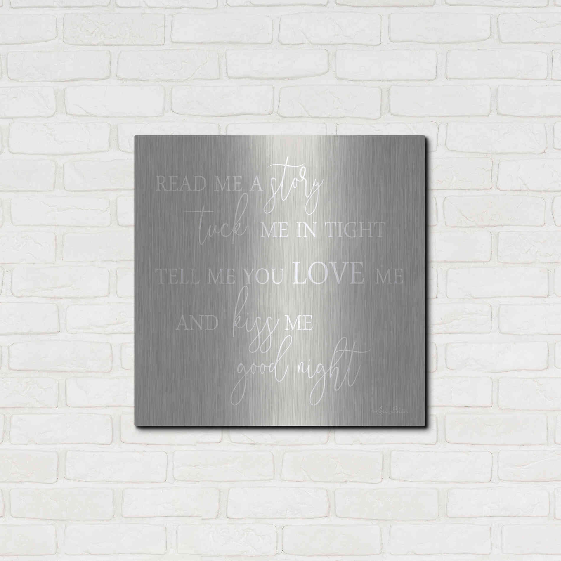 Luxe Metal Art 'Read Me a Story' by Lori Deiter, Metal Wall Art,24x24