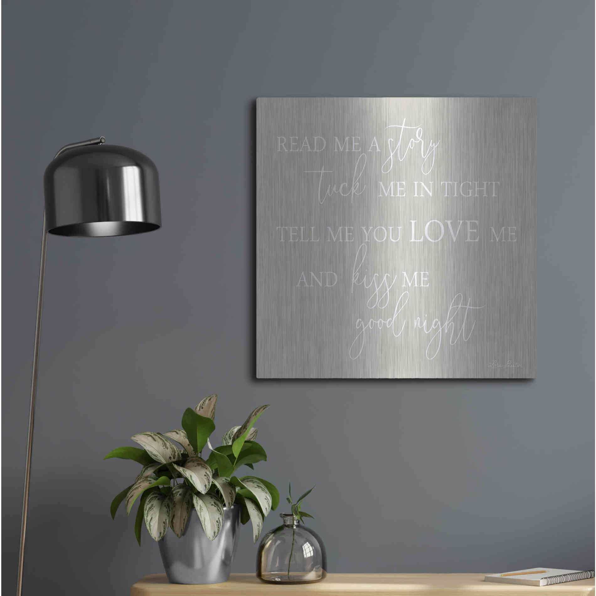 Luxe Metal Art 'Read Me a Story' by Lori Deiter, Metal Wall Art,24x24