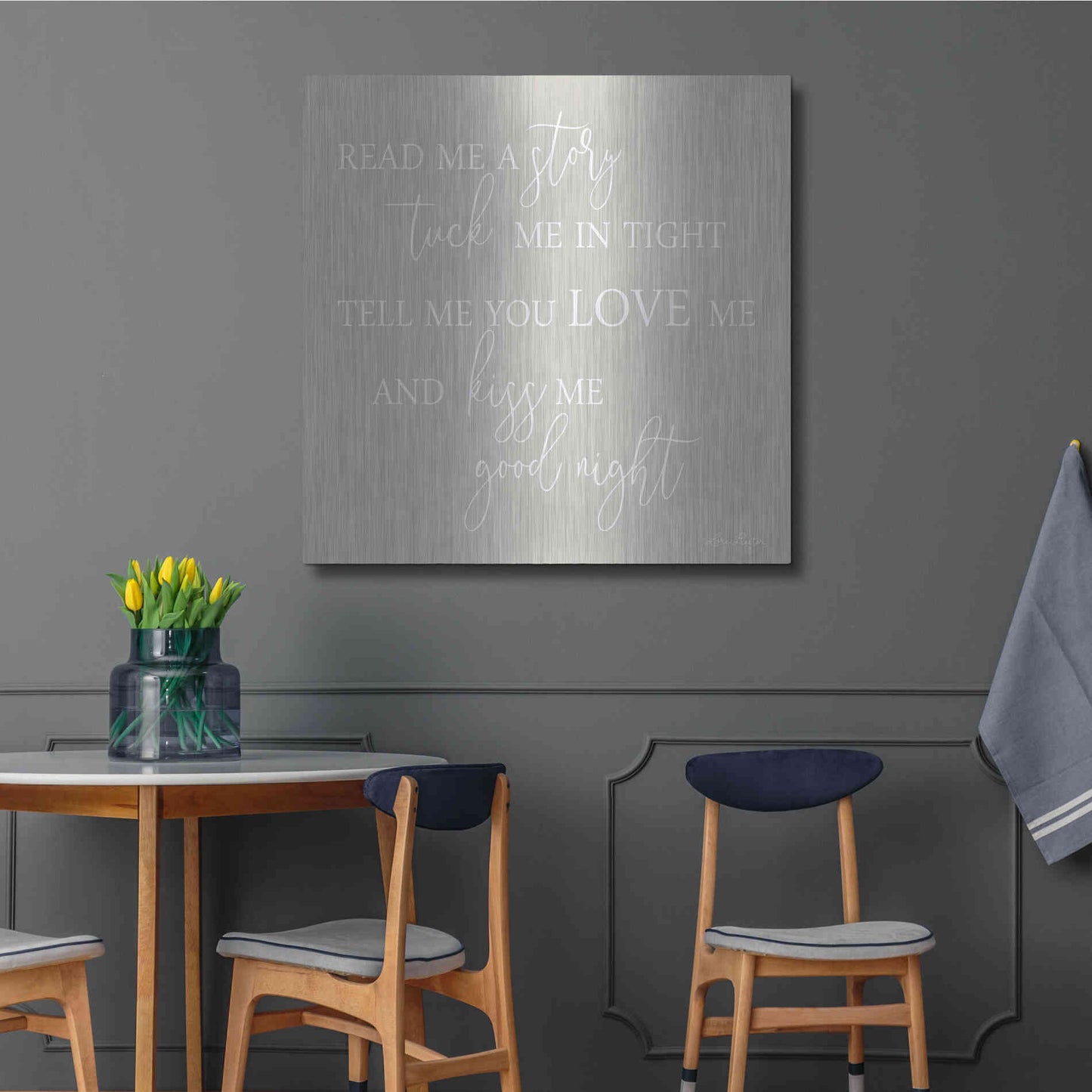 Luxe Metal Art 'Read Me a Story' by Lori Deiter, Metal Wall Art,36x36
