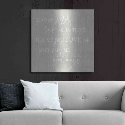 Luxe Metal Art 'Read Me a Story' by Lori Deiter, Metal Wall Art,36x36