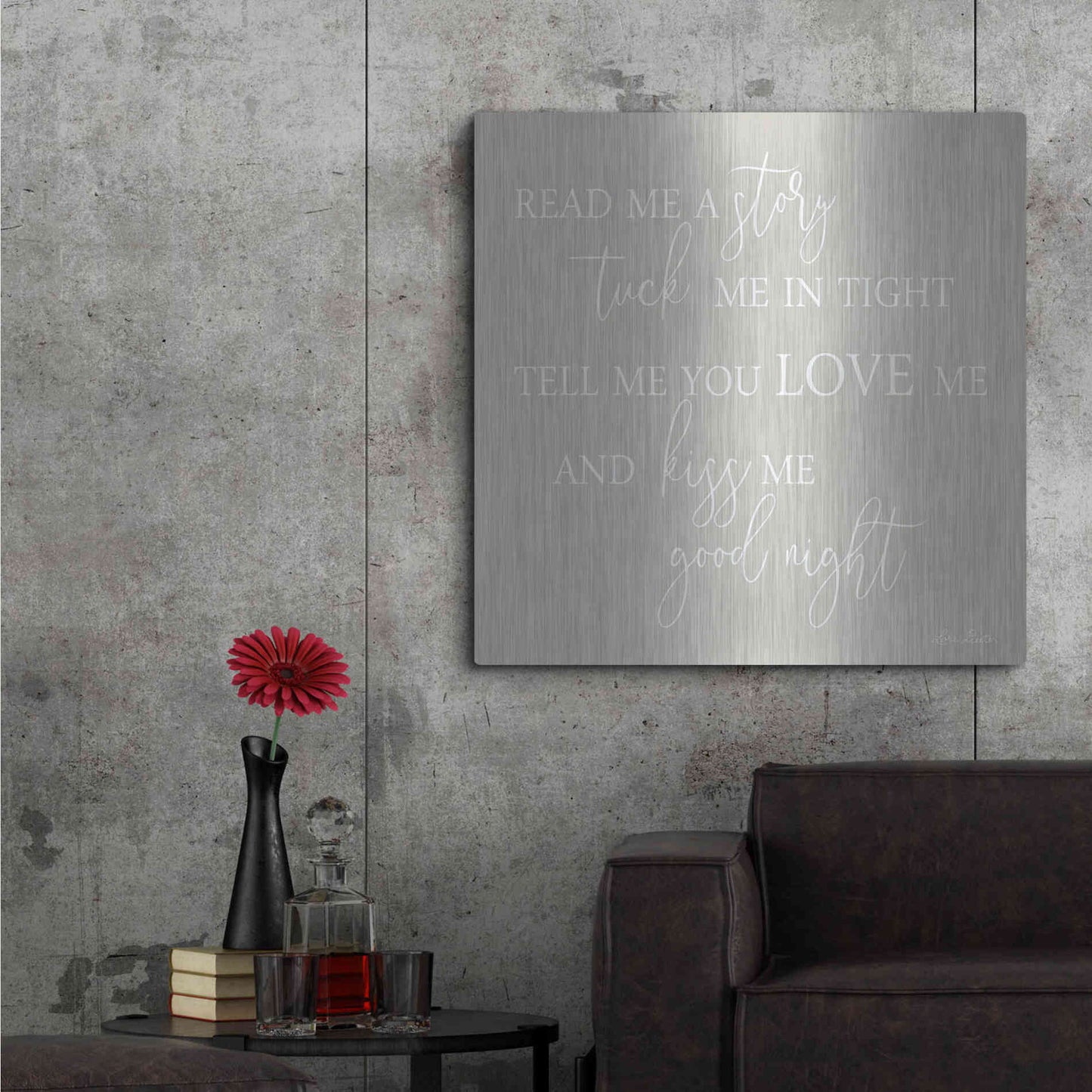 Luxe Metal Art 'Read Me a Story' by Lori Deiter, Metal Wall Art,36x36