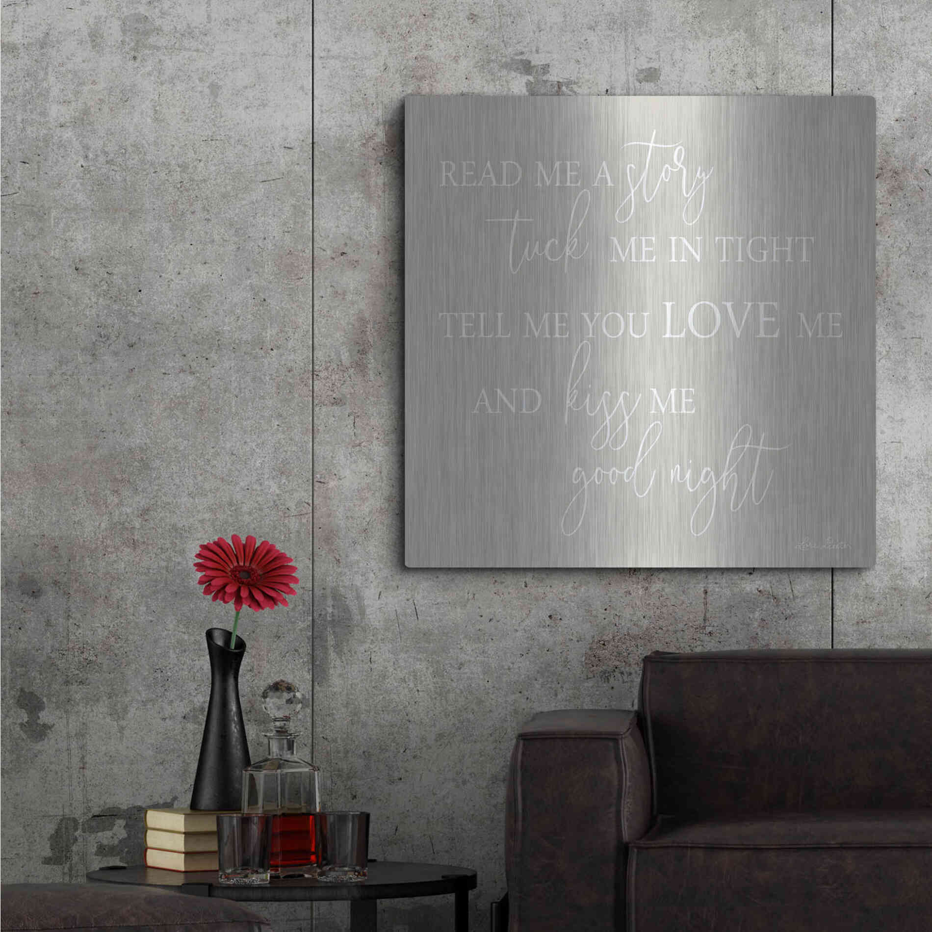 Luxe Metal Art 'Read Me a Story' by Lori Deiter, Metal Wall Art,36x36