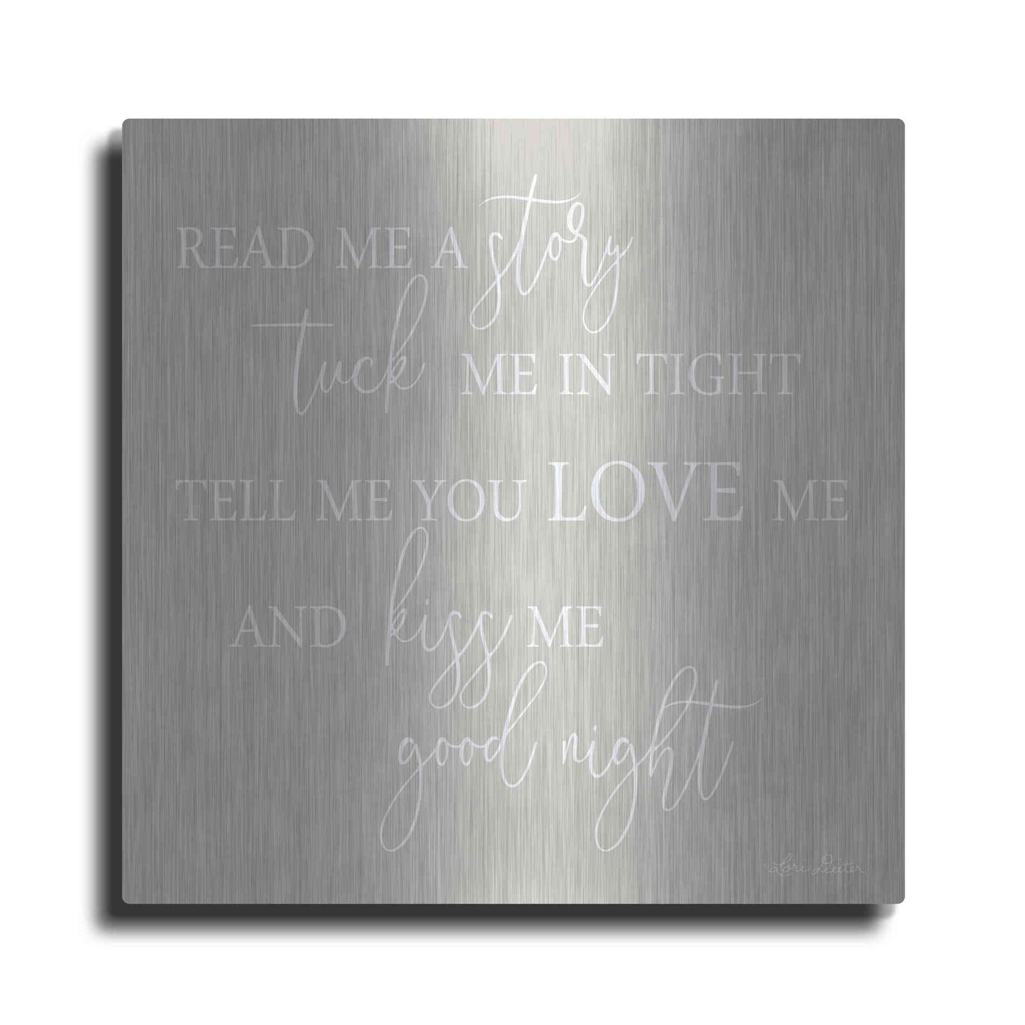 Luxe Metal Art 'Read Me a Story' by Lori Deiter, Metal Wall Art