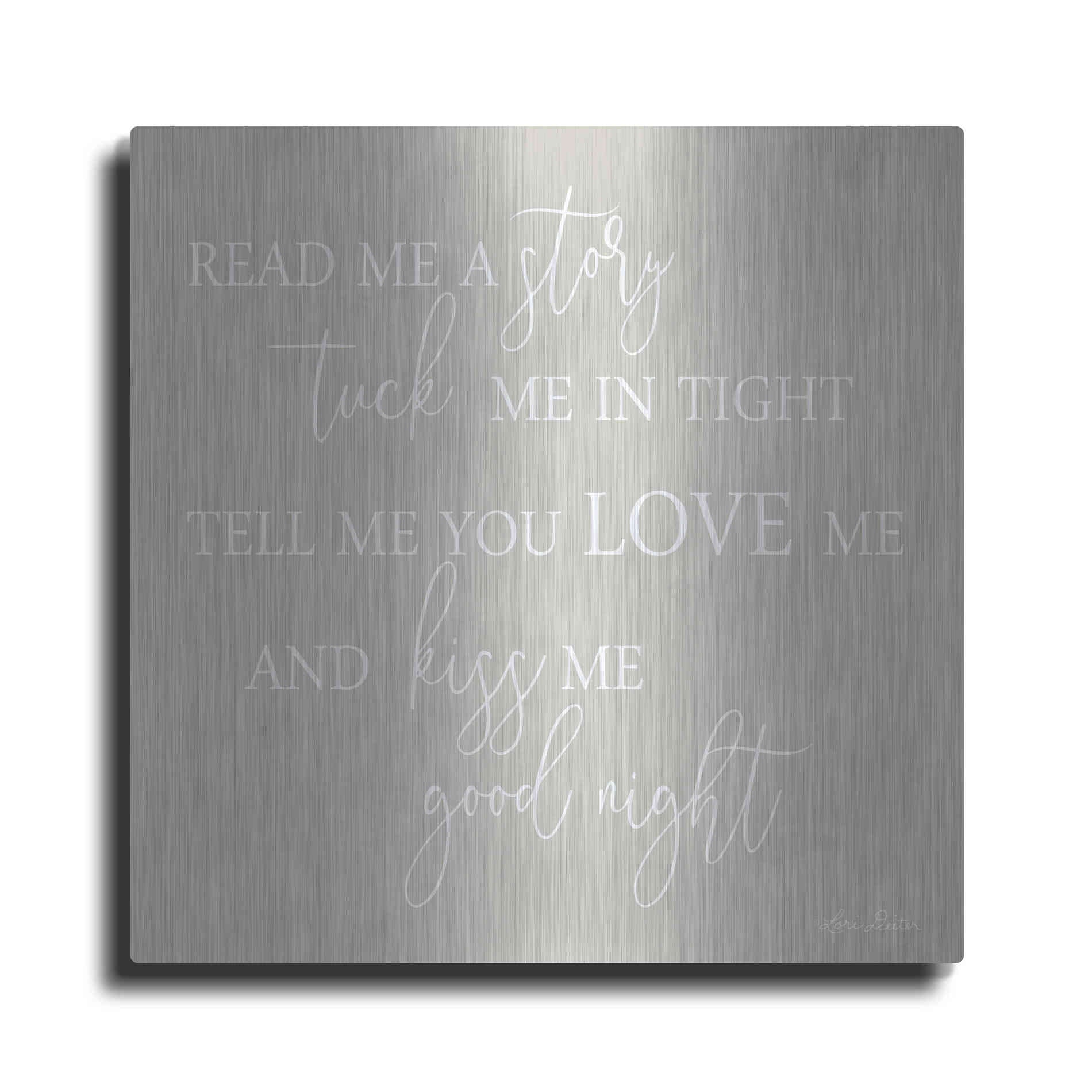 Luxe Metal Art 'Read Me a Story' by Lori Deiter, Metal Wall Art