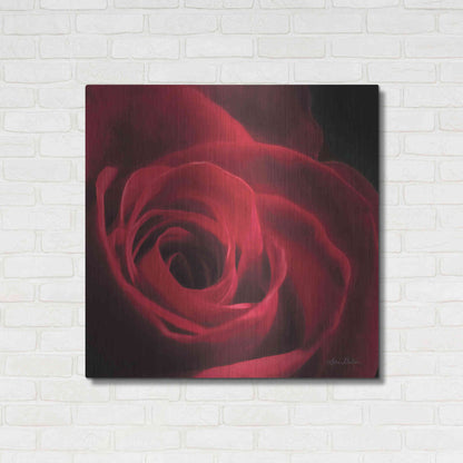 Luxe Metal Art 'The Red Rose I' by Lori Deiter, Metal Wall Art,36x36