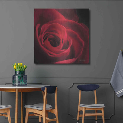 Luxe Metal Art 'The Red Rose I' by Lori Deiter, Metal Wall Art,36x36