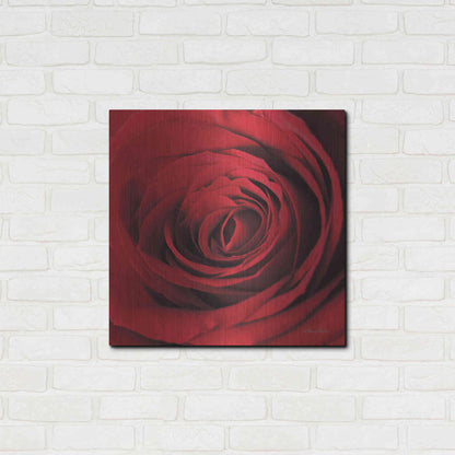 Luxe Metal Art 'The Red Rose II' by Lori Deiter, Metal Wall Art,24x24