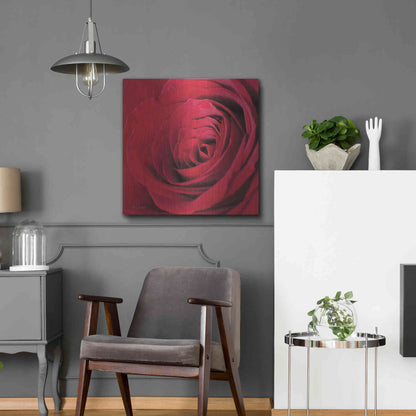 Luxe Metal Art 'The Red Rose III' by Lori Deiter, Metal Wall Art,24x24