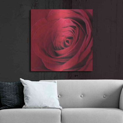 Luxe Metal Art 'The Red Rose III' by Lori Deiter, Metal Wall Art,36x36