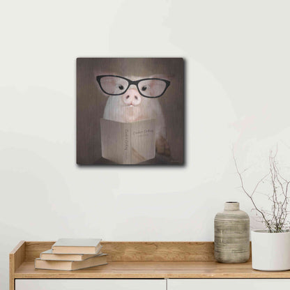 Luxe Metal Art 'Creative Cooking Pig' by Lori Deiter, Metal Wall Art,12x12