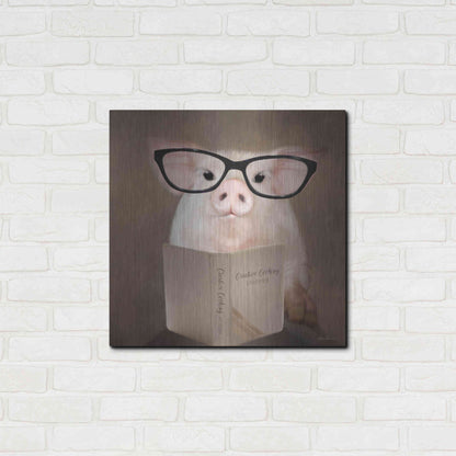 Luxe Metal Art 'Creative Cooking Pig' by Lori Deiter, Metal Wall Art,24x24