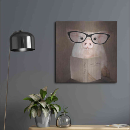 Luxe Metal Art 'Creative Cooking Pig' by Lori Deiter, Metal Wall Art,24x24