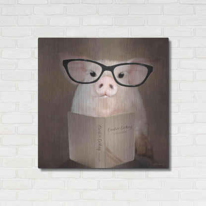 Luxe Metal Art 'Creative Cooking Pig' by Lori Deiter, Metal Wall Art,36x36