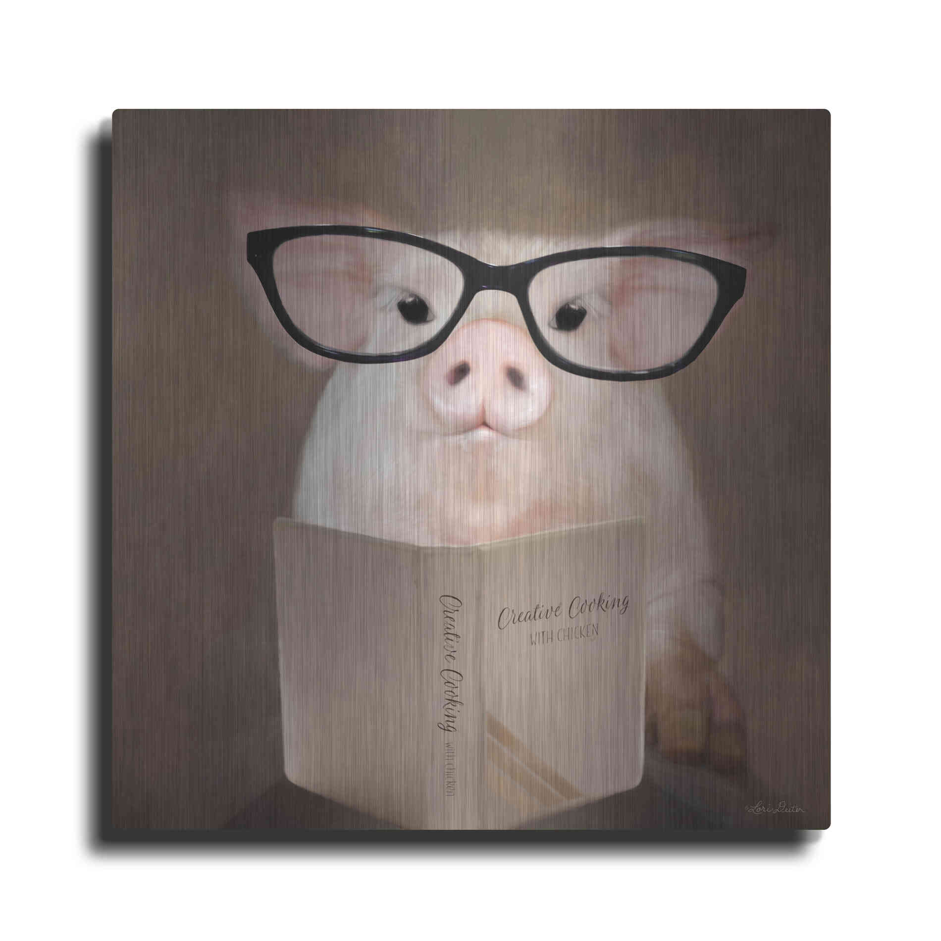 Luxe Metal Art 'Creative Cooking Pig' by Lori Deiter, Metal Wall Art