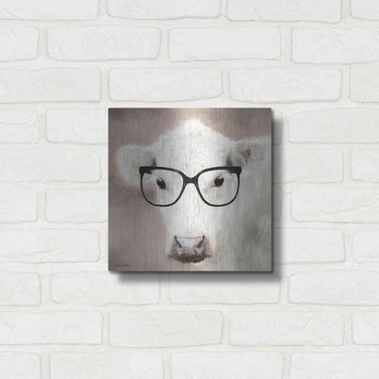 Luxe Metal Art 'See Clearly Cow' by Lori Deiter, Metal Wall Art,12x12