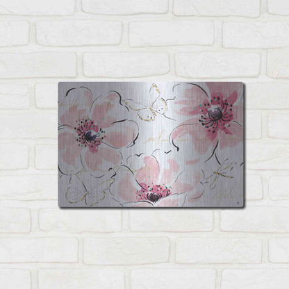 Luxe Metal Art 'Simply Pink I' by Daphne Brissonet, Metal Wall Art,16x12