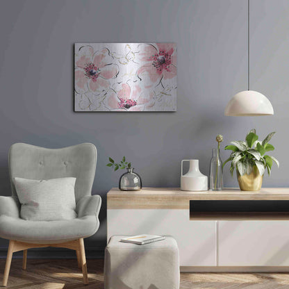 Luxe Metal Art 'Simply Pink I' by Daphne Brissonet, Metal Wall Art,24x16