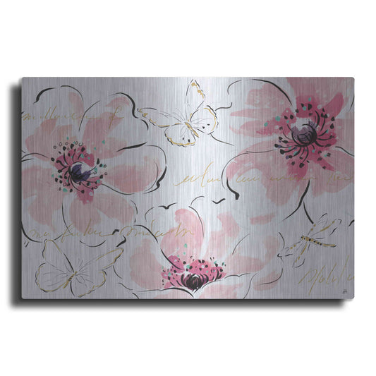 Luxe Metal Art 'Simply Pink I' by Daphne Brissonet, Metal Wall Art
