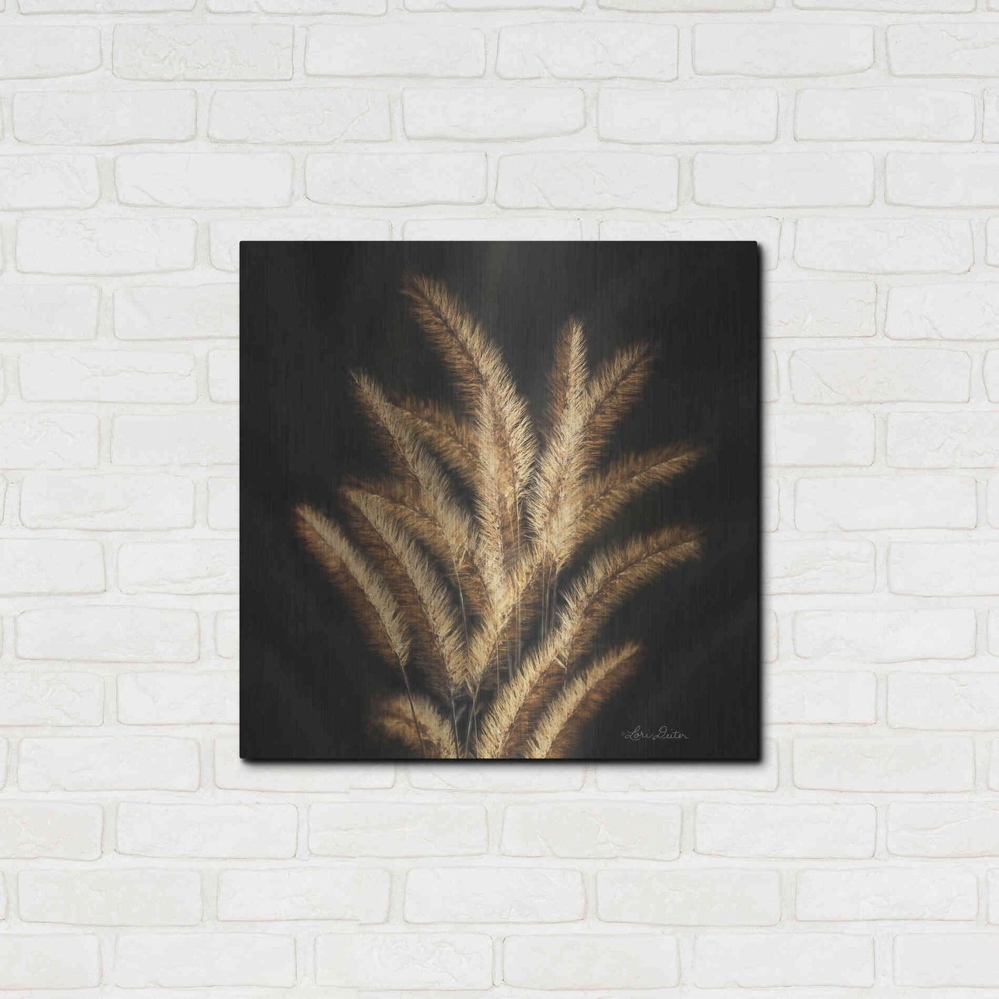Luxe Metal Art 'Golden Grass II' by Lori Deiter, Metal Wall Art,24x24