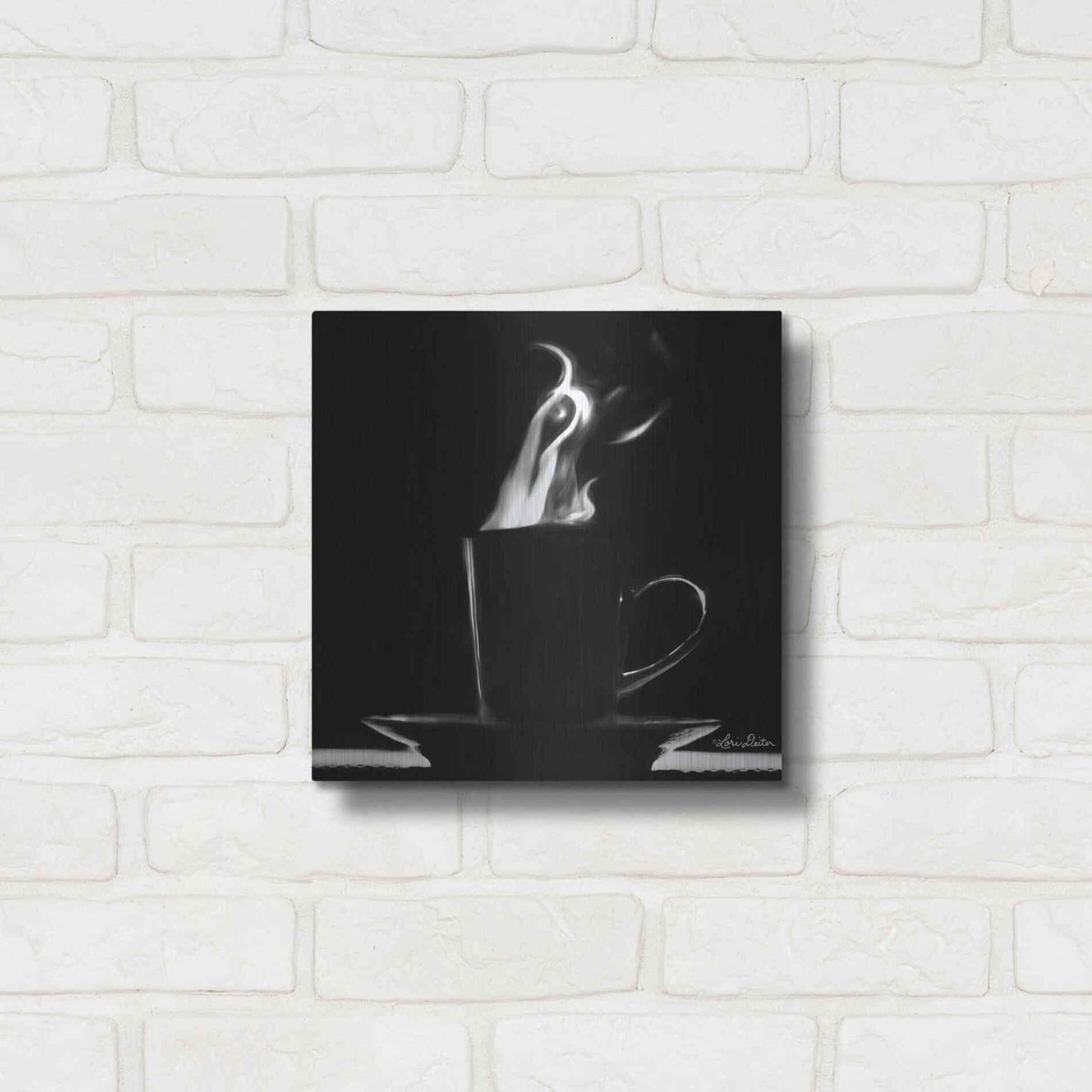 Luxe Metal Art 'Coffee Time II' by Lori Deiter, Metal Wall Art,12x12