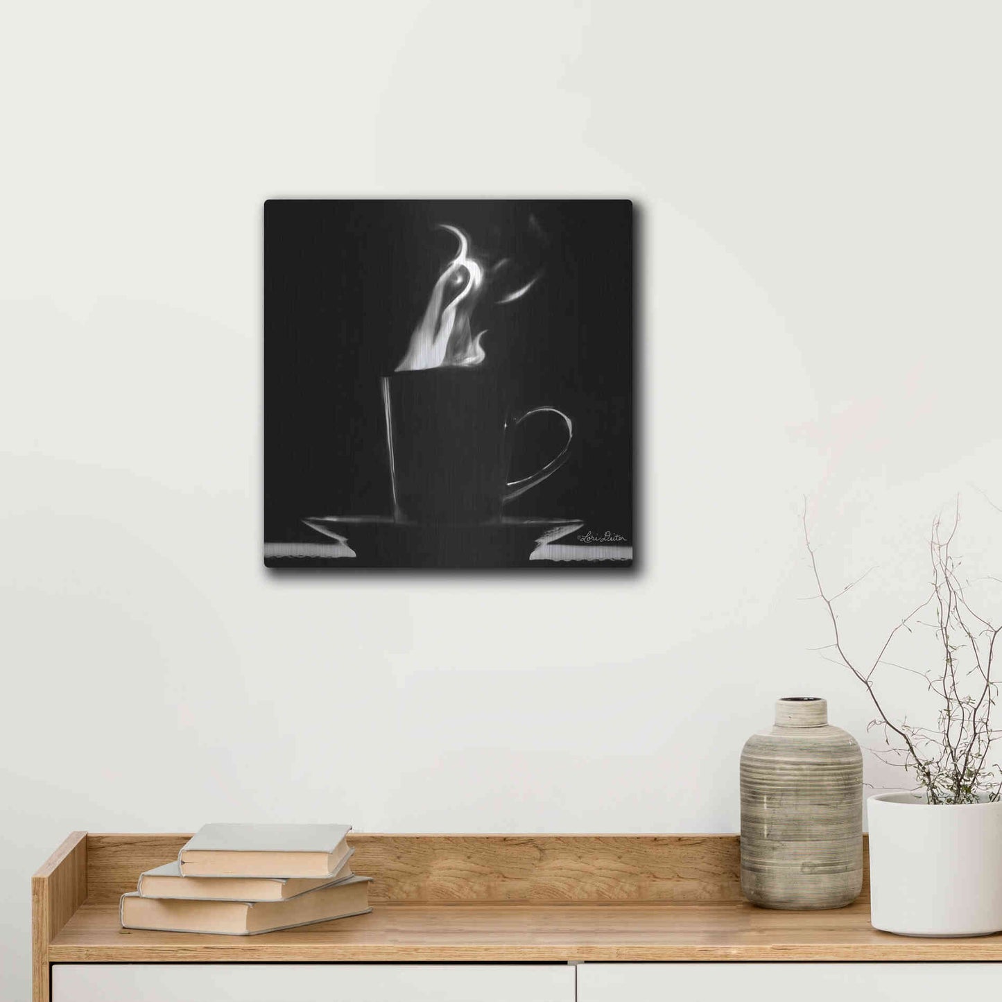 Luxe Metal Art 'Coffee Time II' by Lori Deiter, Metal Wall Art,12x12