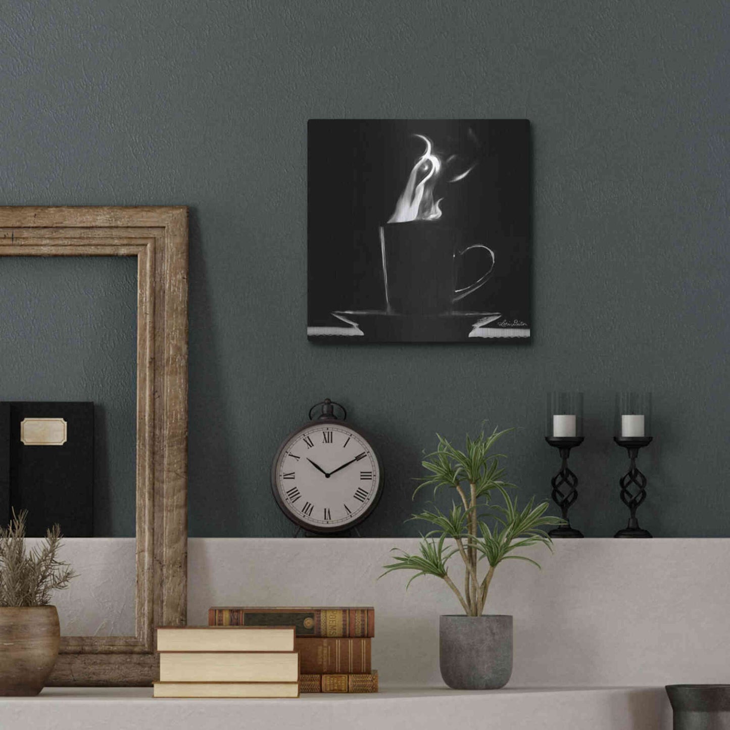 Luxe Metal Art 'Coffee Time II' by Lori Deiter, Metal Wall Art,12x12