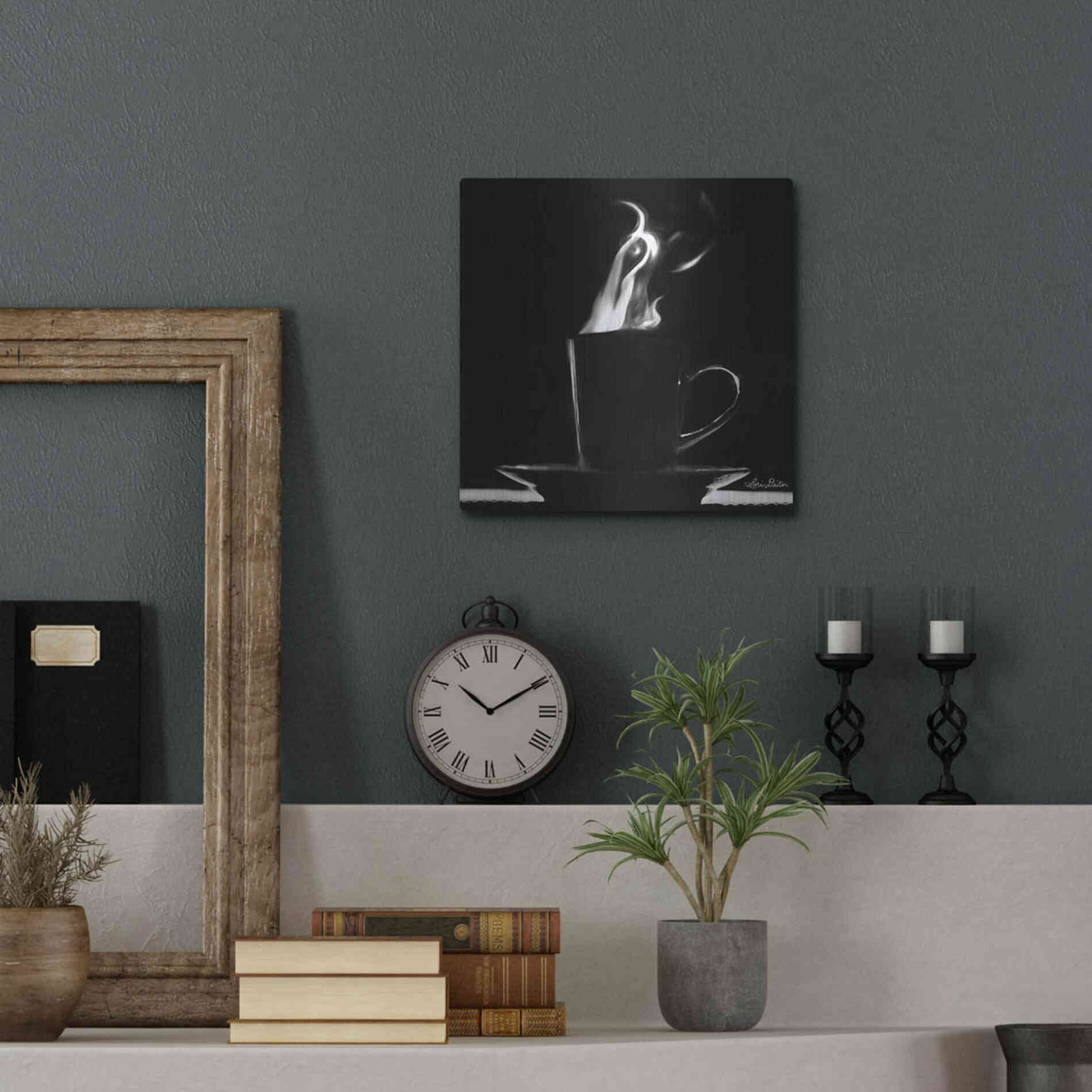 Luxe Metal Art 'Coffee Time II' by Lori Deiter, Metal Wall Art,12x12