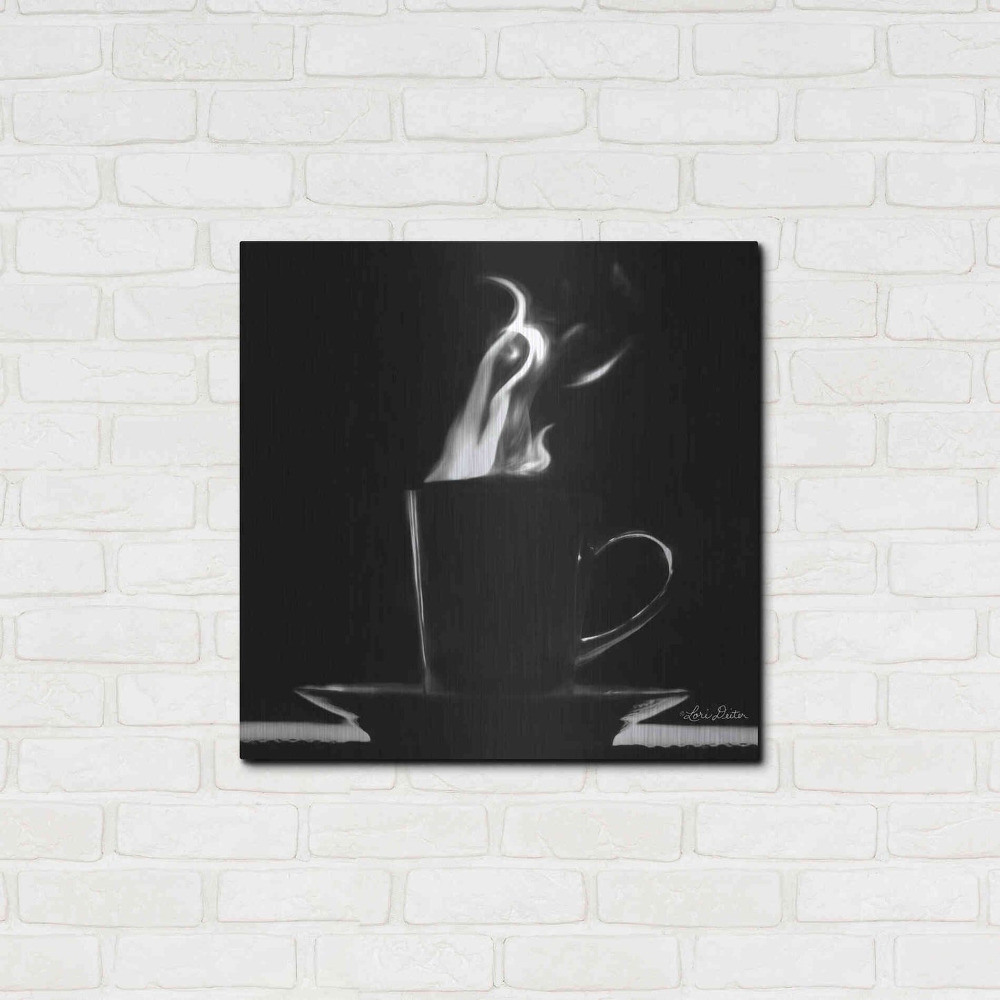 Luxe Metal Art 'Coffee Time II' by Lori Deiter, Metal Wall Art,24x24