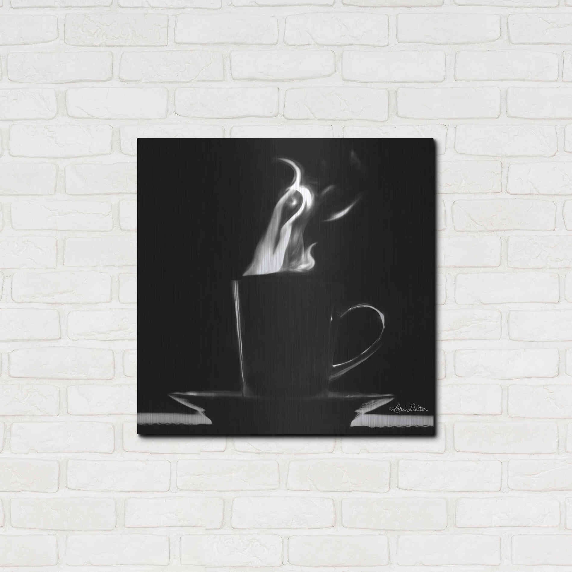 Luxe Metal Art 'Coffee Time II' by Lori Deiter, Metal Wall Art,24x24