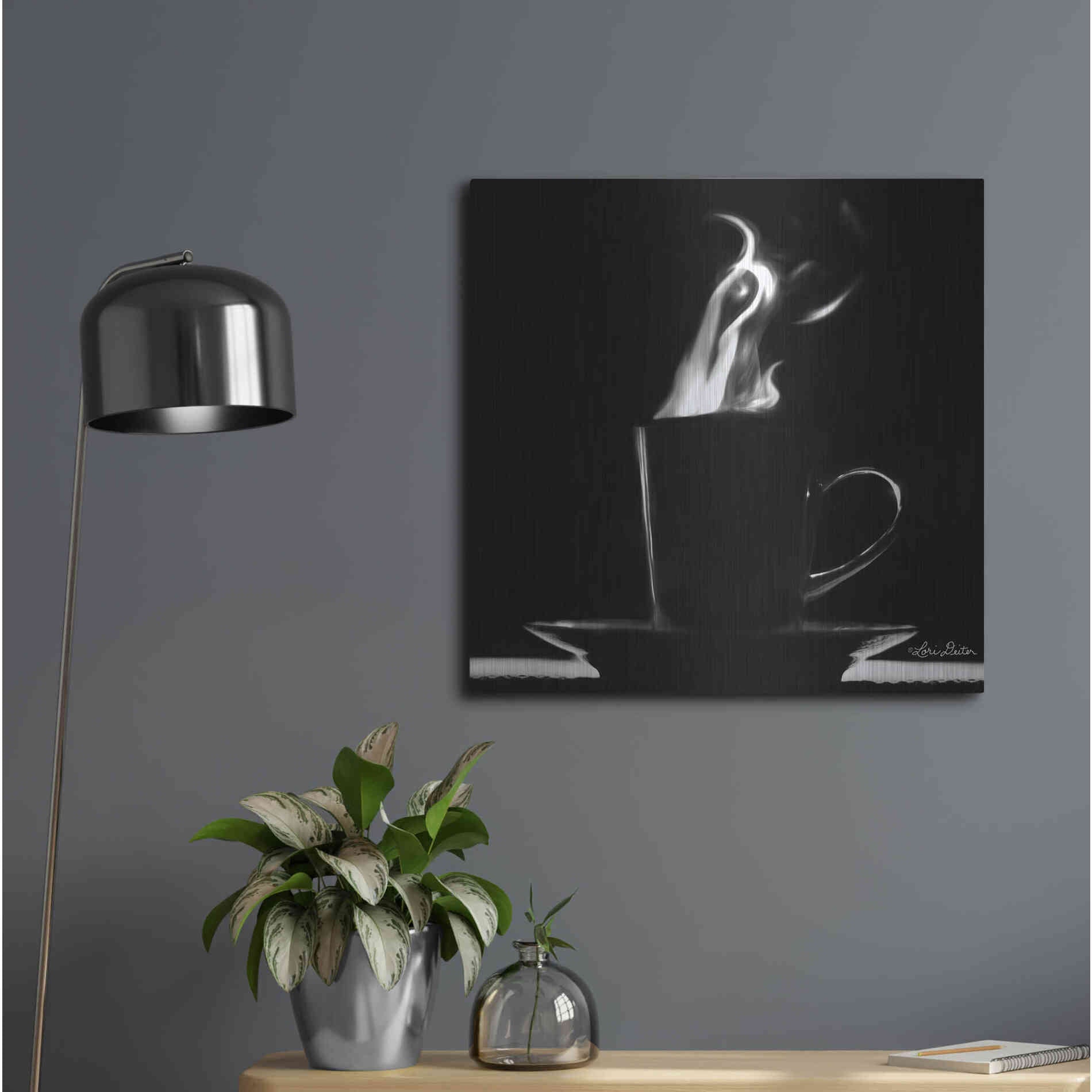 Luxe Metal Art 'Coffee Time II' by Lori Deiter, Metal Wall Art,24x24