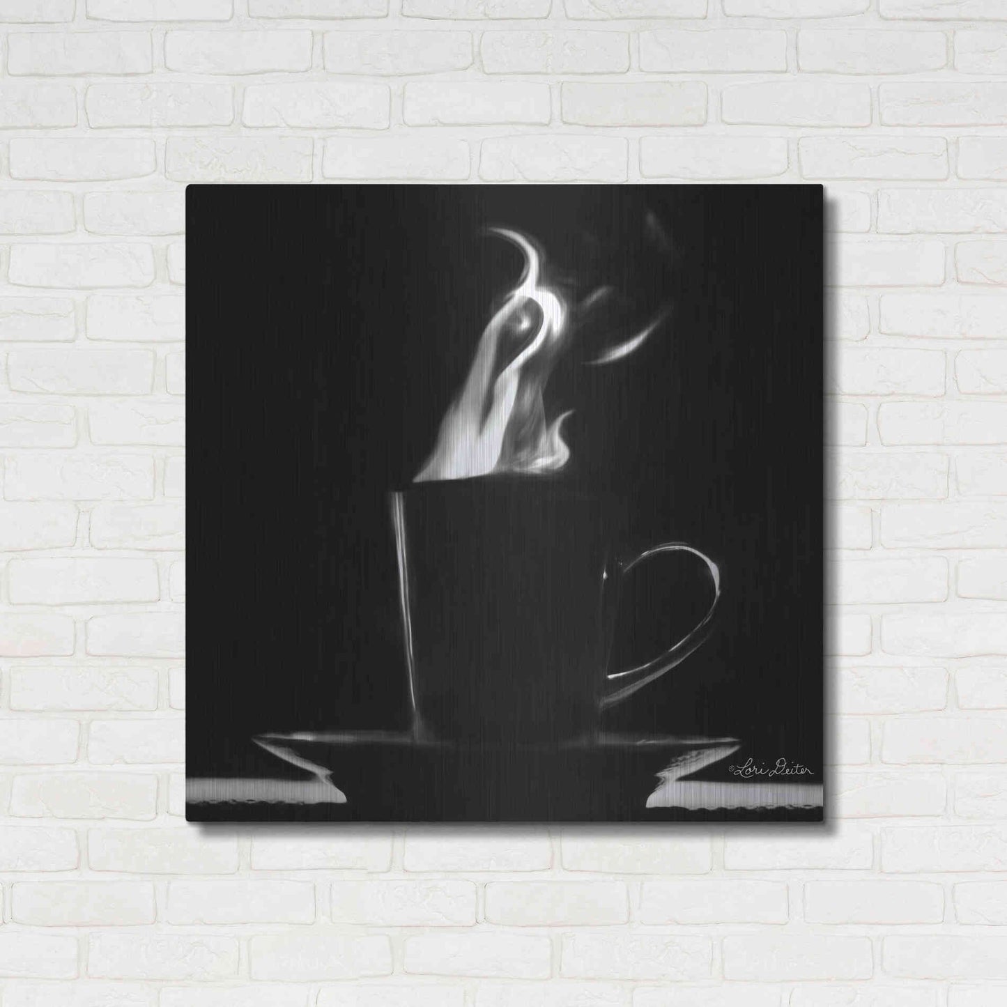 Luxe Metal Art 'Coffee Time II' by Lori Deiter, Metal Wall Art,36x36