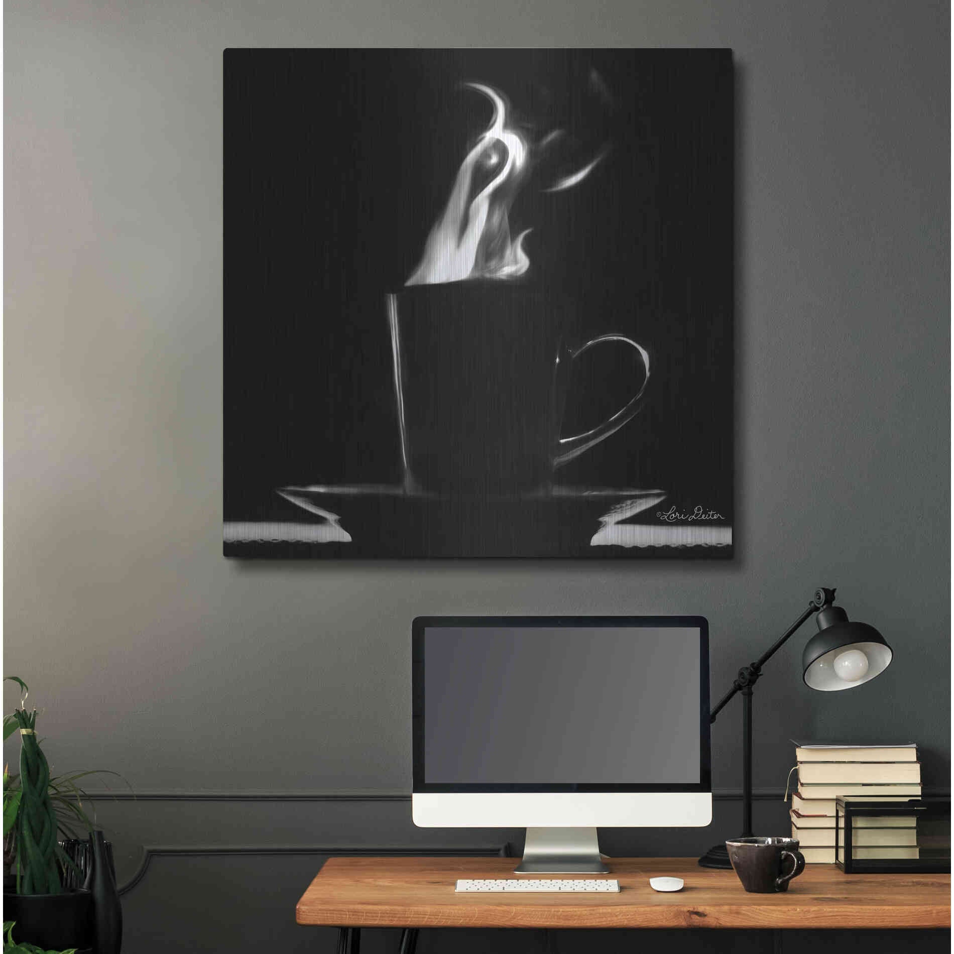 Luxe Metal Art 'Coffee Time II' by Lori Deiter, Metal Wall Art,36x36