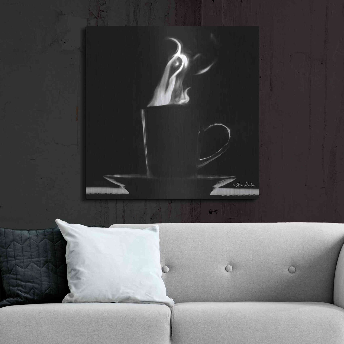 Luxe Metal Art 'Coffee Time II' by Lori Deiter, Metal Wall Art,36x36