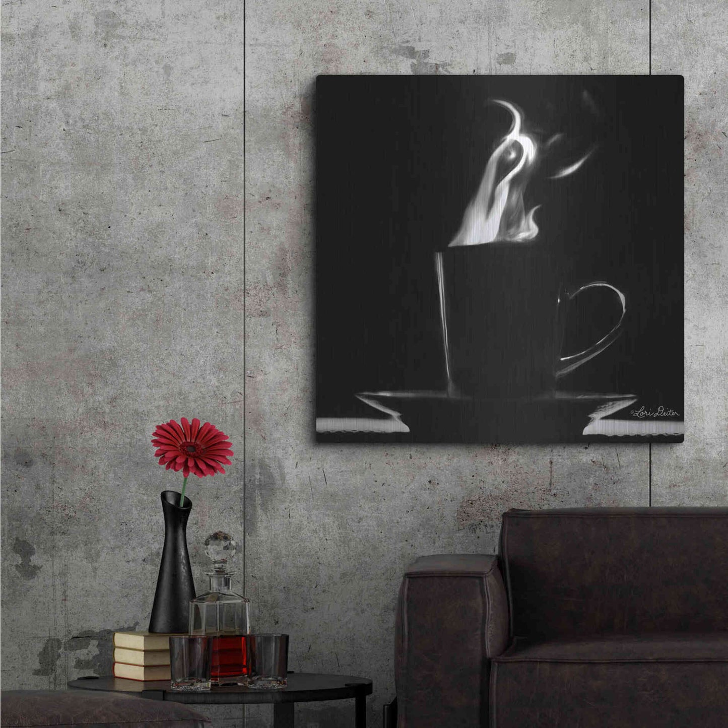 Luxe Metal Art 'Coffee Time II' by Lori Deiter, Metal Wall Art,36x36