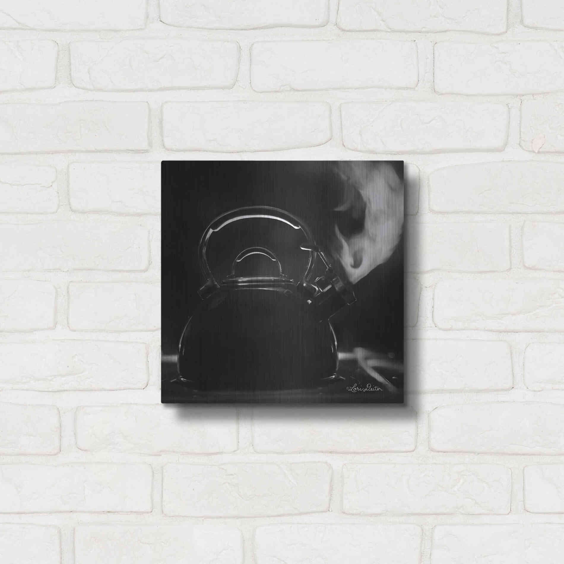 Luxe Metal Art 'Tea Time II' by Lori Deiter, Metal Wall Art,12x12