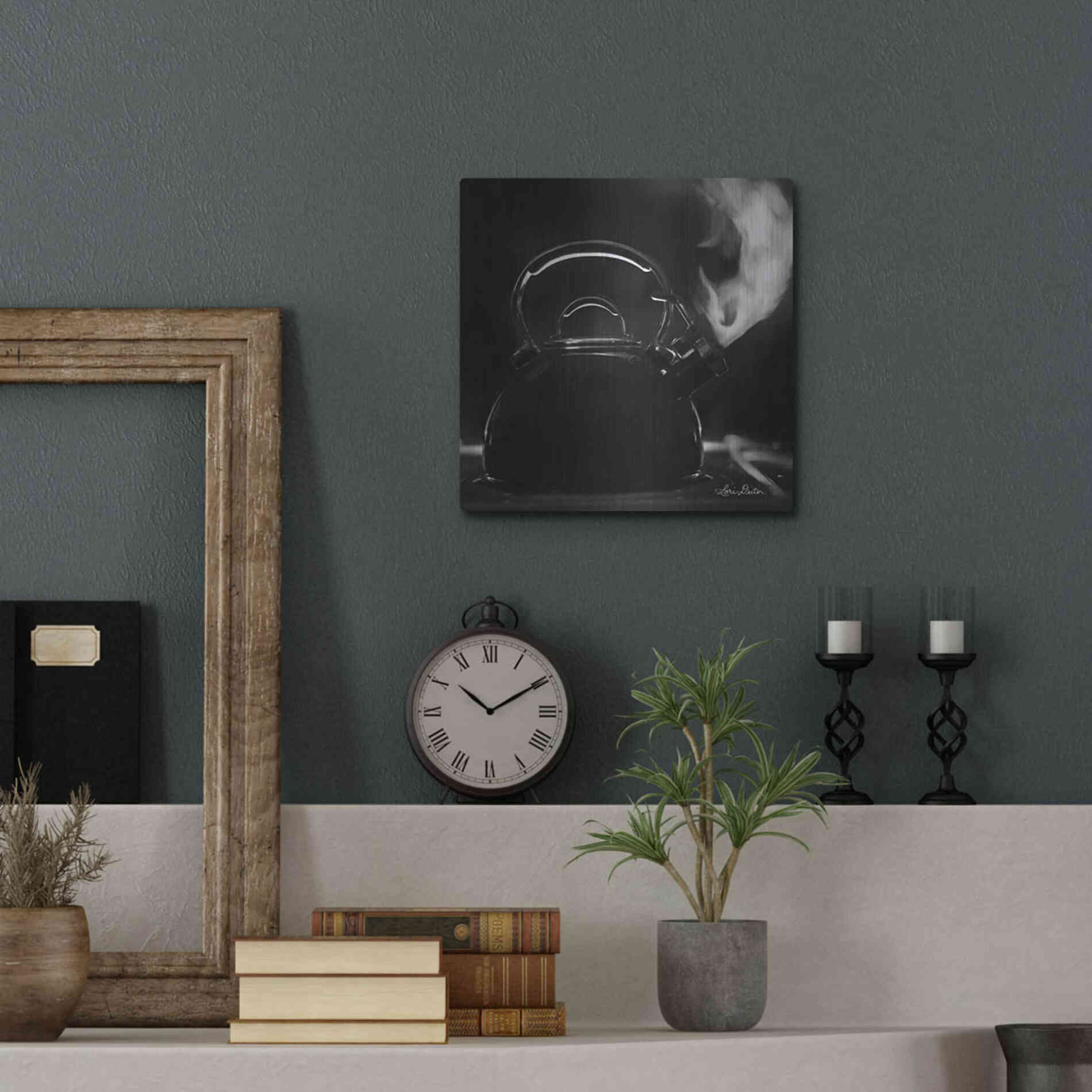 Luxe Metal Art 'Tea Time II' by Lori Deiter, Metal Wall Art,12x12