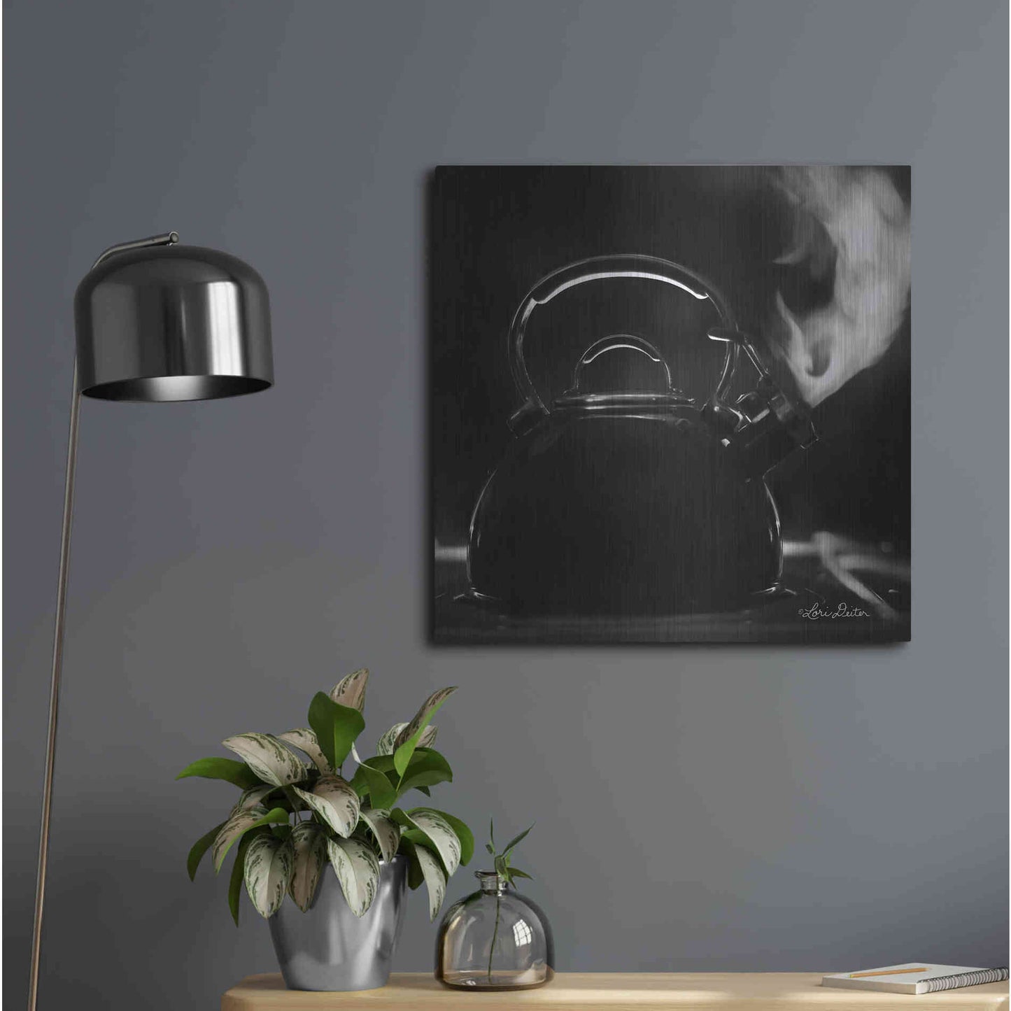 Luxe Metal Art 'Tea Time II' by Lori Deiter, Metal Wall Art,24x24