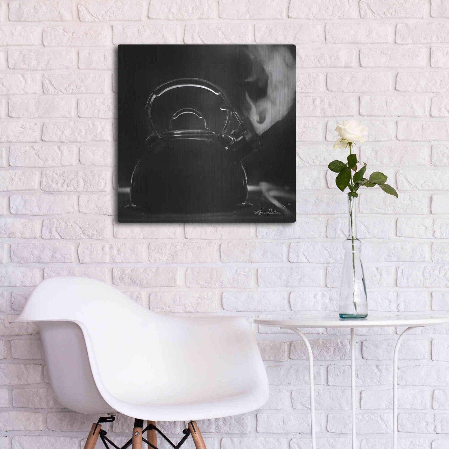 Luxe Metal Art 'Tea Time II' by Lori Deiter, Metal Wall Art,24x24