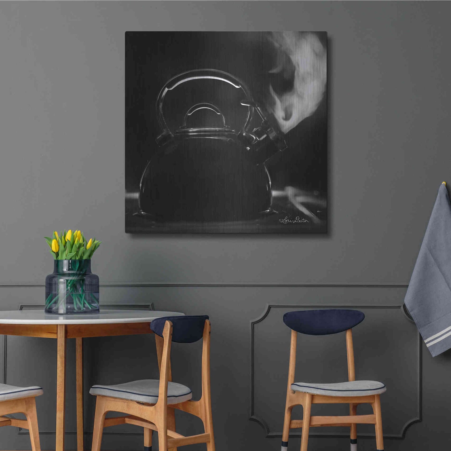 Luxe Metal Art 'Tea Time II' by Lori Deiter, Metal Wall Art,36x36