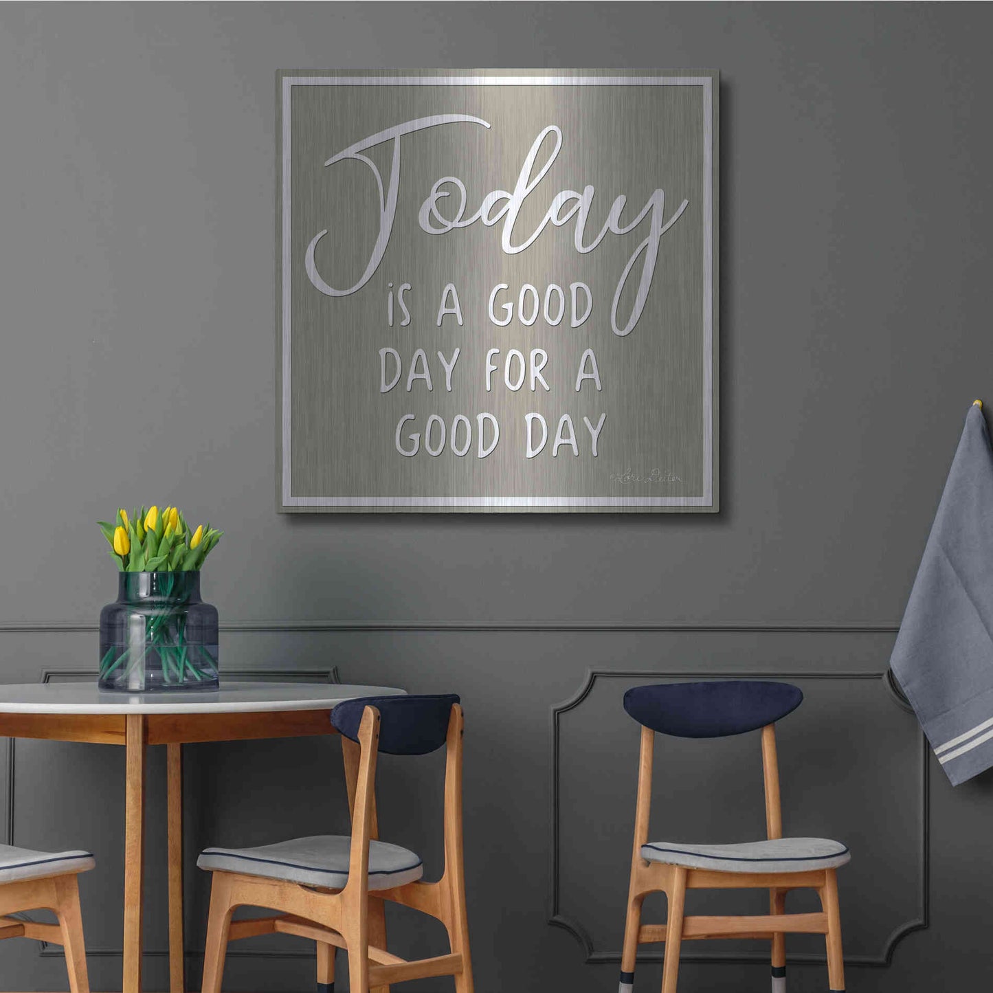 Luxe Metal Art 'Today is a Good Day' by Lori Deiter, Metal Wall Art,36x36