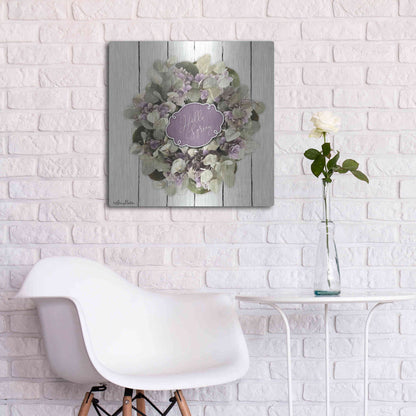 Luxe Metal Art 'Hello Spring Wreath' by Lori Deiter, Metal Wall Art,24x24