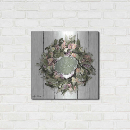 Luxe Metal Art 'Hello Summer Wreath' by Lori Deiter, Metal Wall Art,24x24
