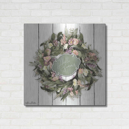 Luxe Metal Art 'Hello Summer Wreath' by Lori Deiter, Metal Wall Art,36x36