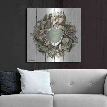 Luxe Metal Art 'Hello Summer Wreath' by Lori Deiter, Metal Wall Art,36x36
