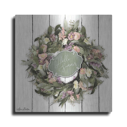 Luxe Metal Art 'Hello Summer Wreath' by Lori Deiter, Metal Wall Art