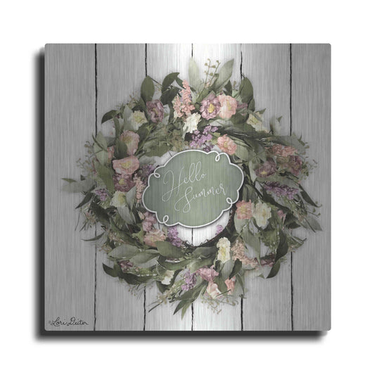 Luxe Metal Art 'Hello Summer Wreath' by Lori Deiter, Metal Wall Art