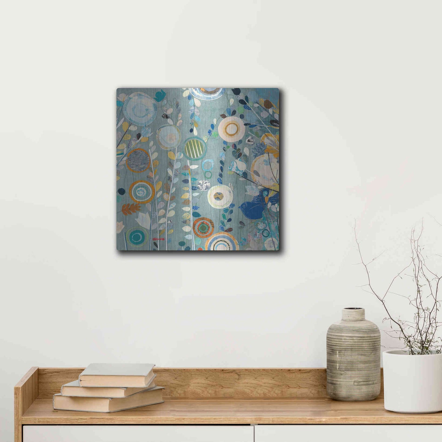 Luxe Metal Art 'Ocean Garden II Square' by Candra Boggs, Metal Wall Art,12x12